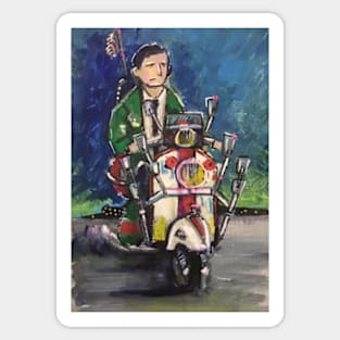 Retro Scooter, Classic Scooter, Scooterist, Scootering, Scooter Rider, Mod Art Sticker